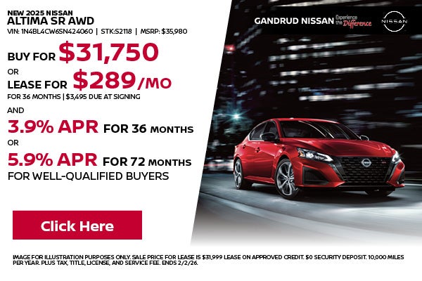 NEW 2025 NISSAN
ALTIMA SR AWD