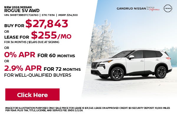 NEW 2026 NISSAN
ROGUE SV AWD