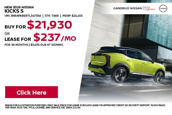 NEW 2026 NISSAN
KICKS S
