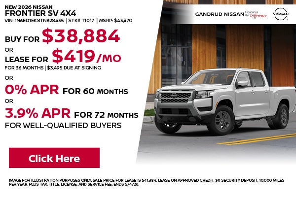 NEW 2026 NISSAN FRONTIER SV 4X4