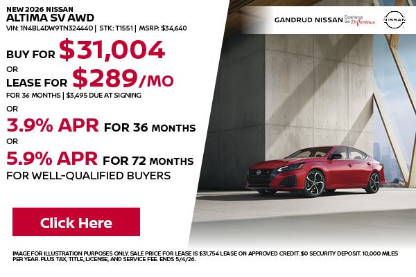 NEW 2026 NISSAN ALTIMA SV AWD