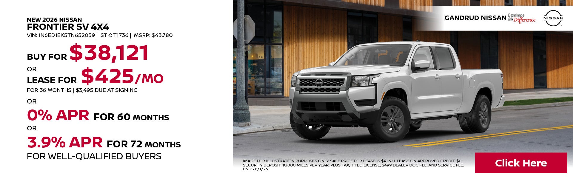 NEW 2026 NISSAN FRONTIER SV 4X4