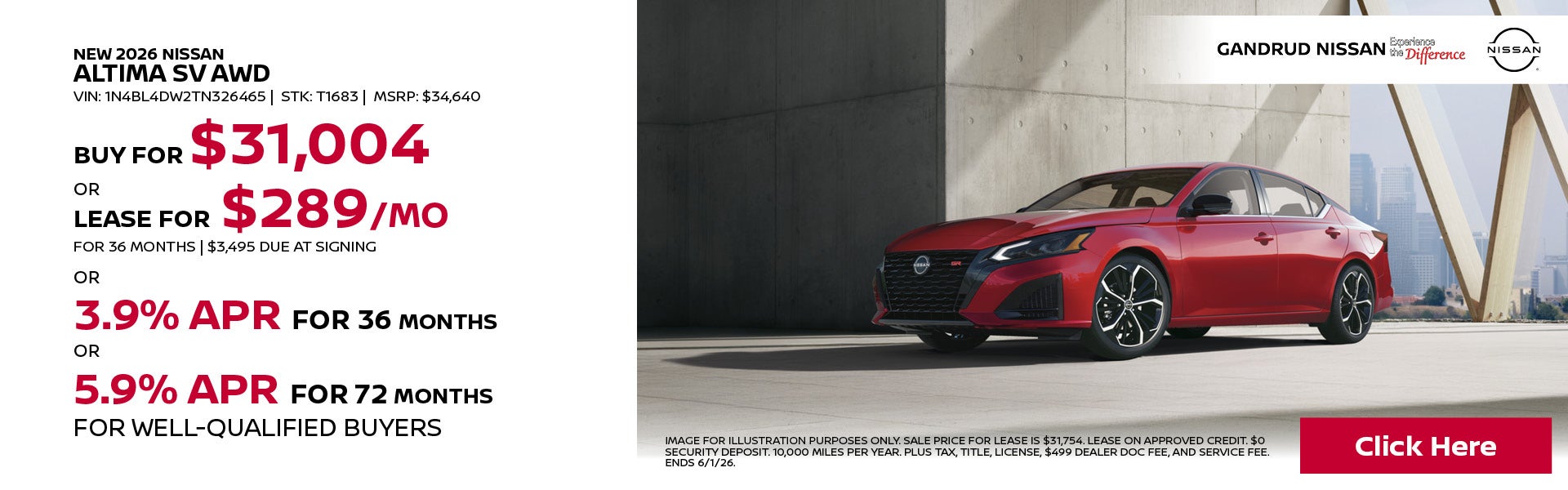 NEW 2026 NISSAN ALTIMA SV AWD