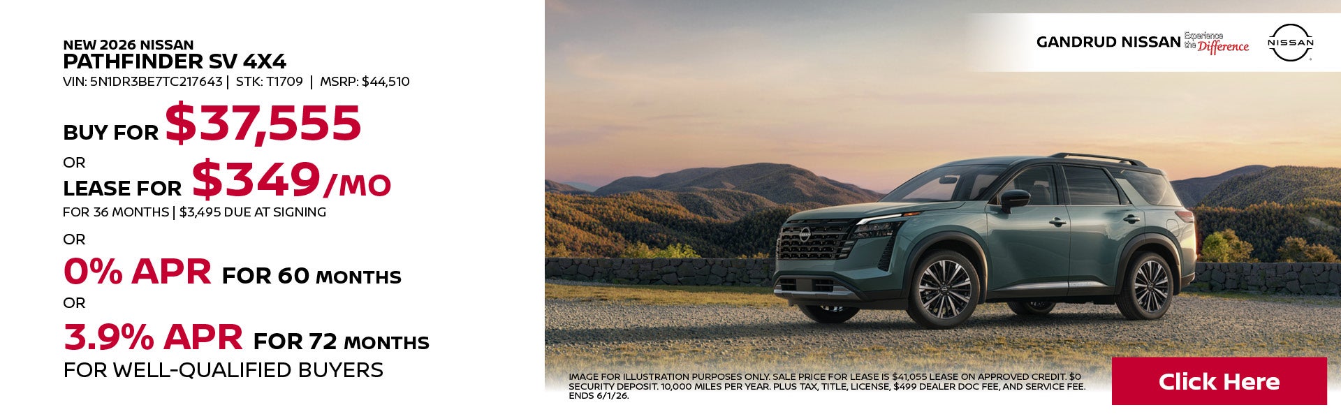 NEW 2026 NISSAN PATHFINDER SV 4X4