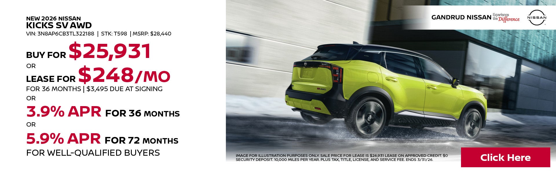 NEW 2026 NISSAN KICKS SV AWD