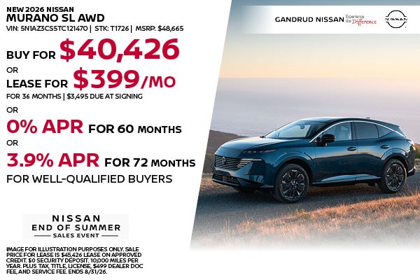 New 2026 Nissan Murano SL AWD