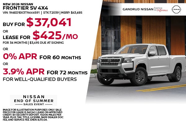 New 2026 Nissan Frontier SV 4x4