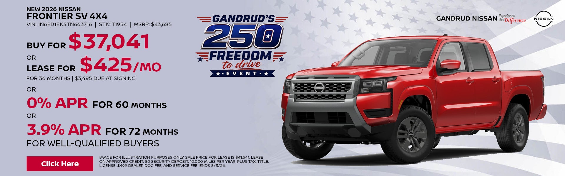 New 2026 Nissan Frontier SV 4x4