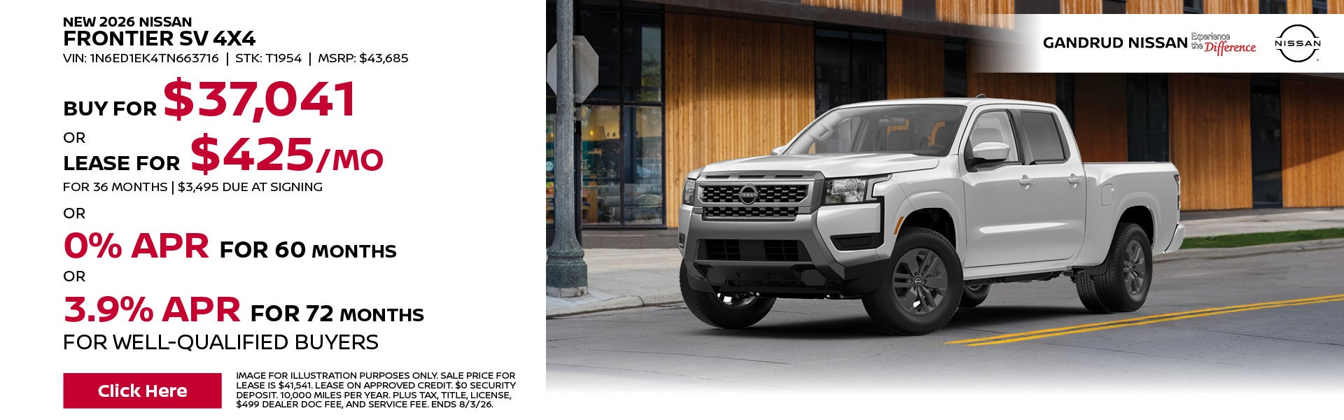 New 2026 Nissan Frontier SV 4x4