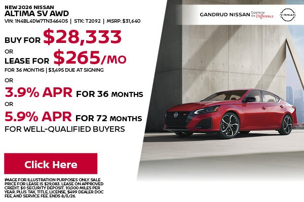 New 2026 Nissan Altima SV AWD