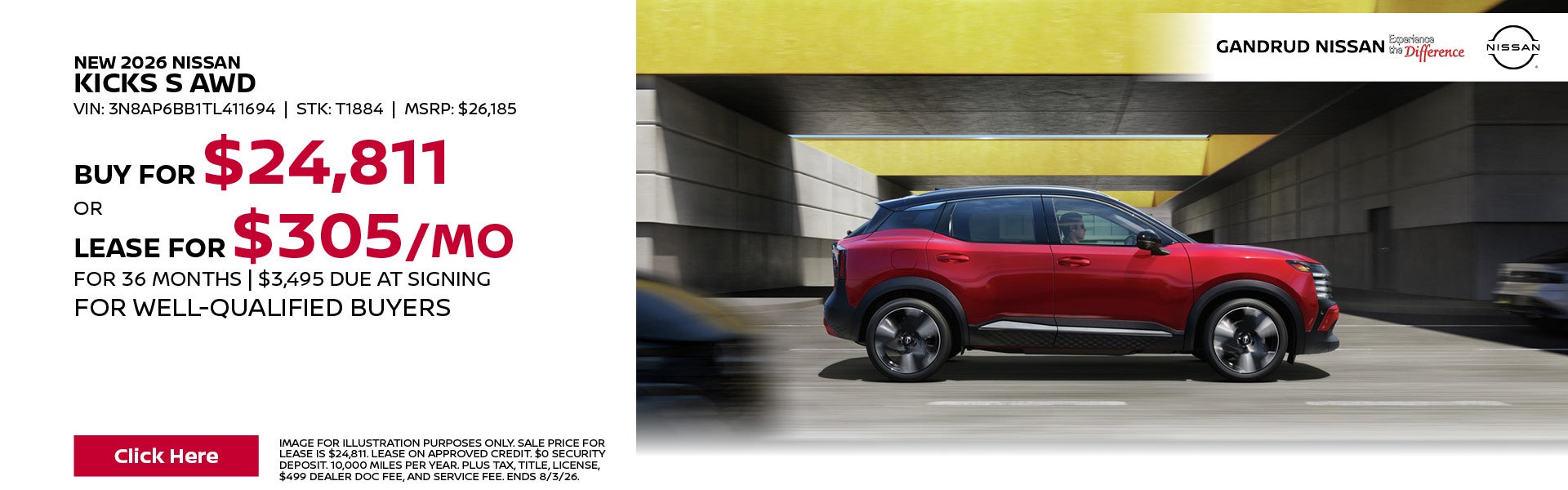 New 2026 Nissan Kicks S AWD
