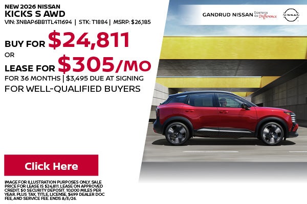 New 2026 Nissan Kicks S AWD