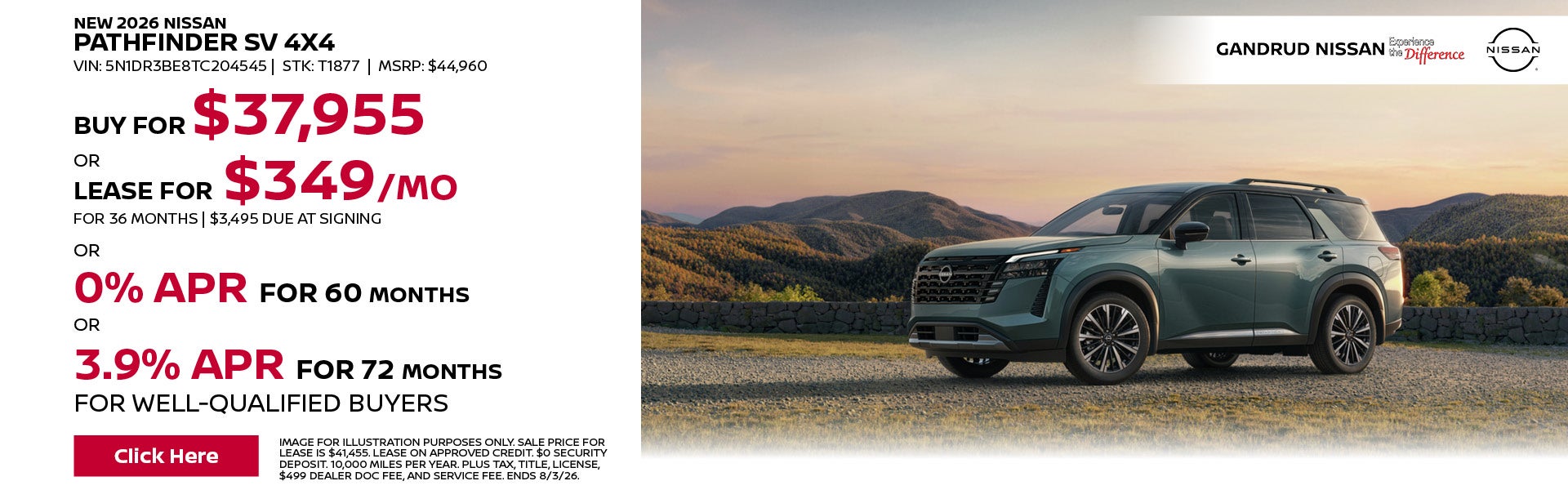 New 2026 Nissan Pathfinder SV 4x4