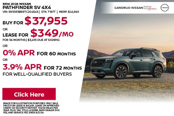 New 2026 Nissan Pathfinder SV 4x4