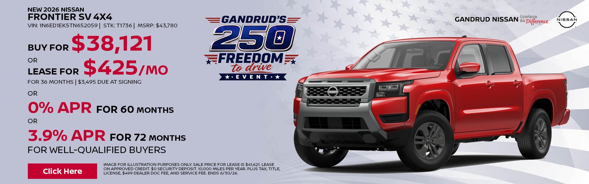 New 2026 Nissan Frontier SV 4x4