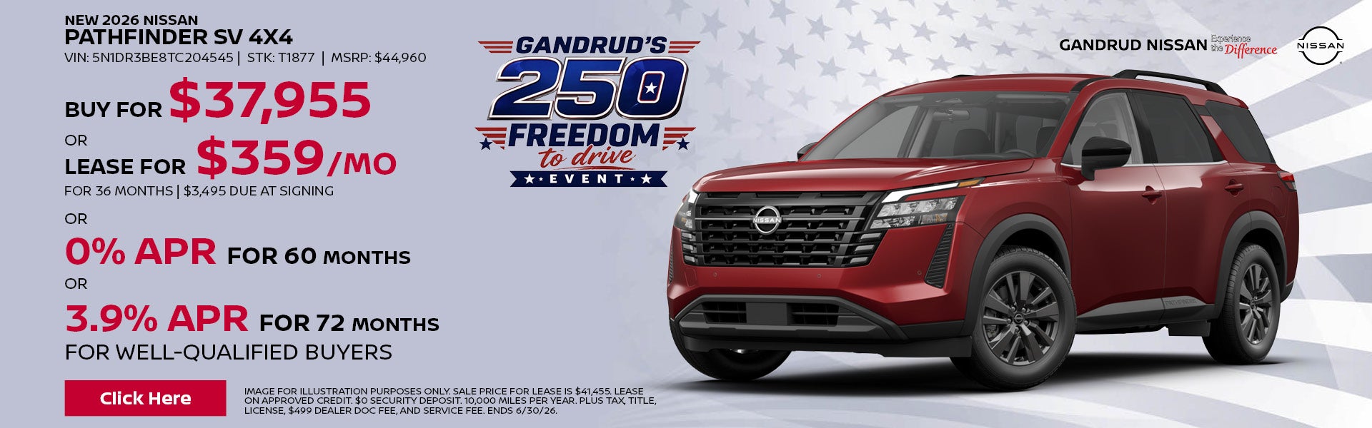 New 2026 Nissan Pathfinder SV 4x4