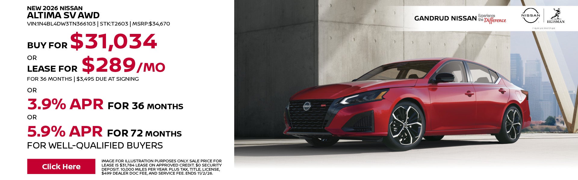 New 2026 Nissan Altima SV AWD 