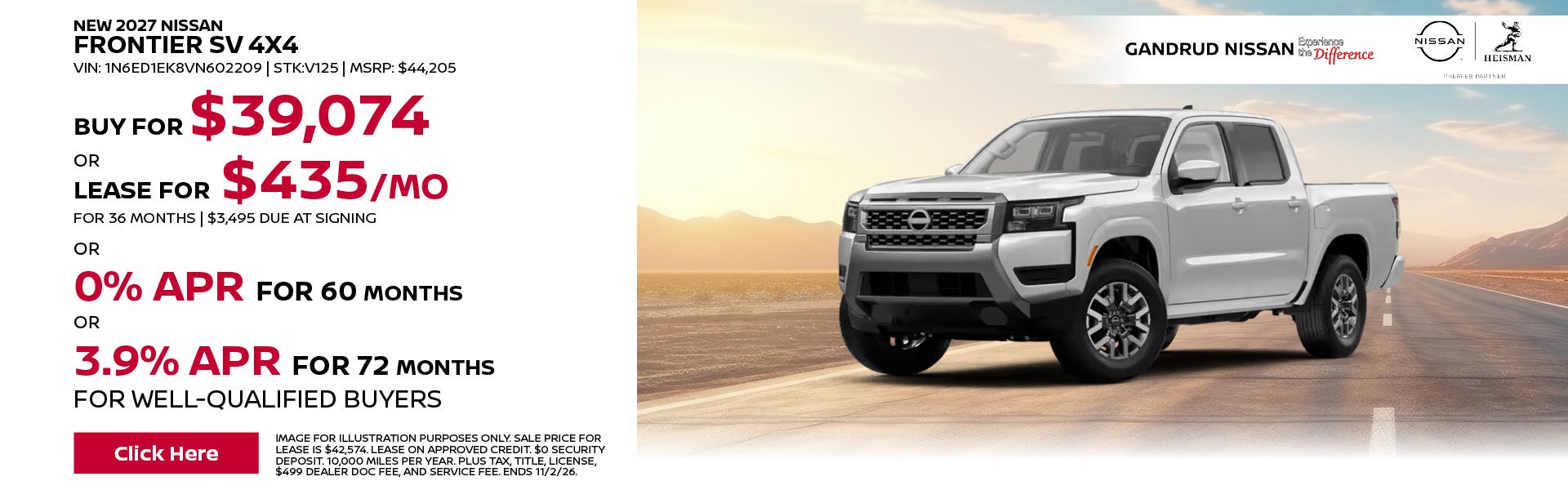 New 2027 Nissan Frontier SV 4x4
