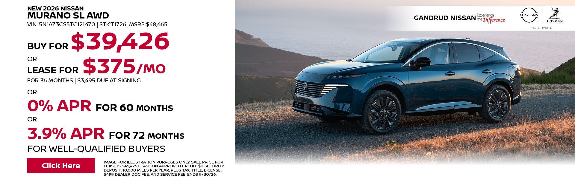New 2026 Nissan Murano SL AWD 